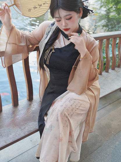 Plus Size Open Placket Long Sleeves Coverup