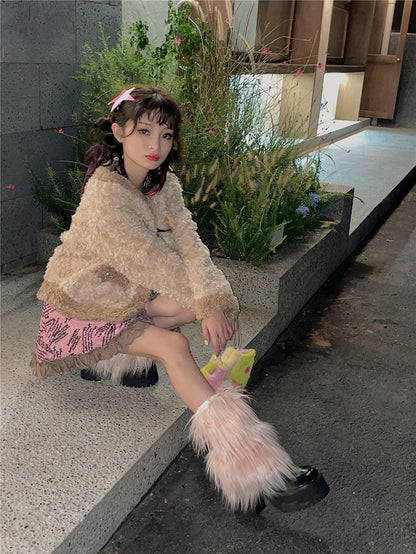 Apricot Y2K 20CM/30CM/40CM Shaggy Leg Warmers