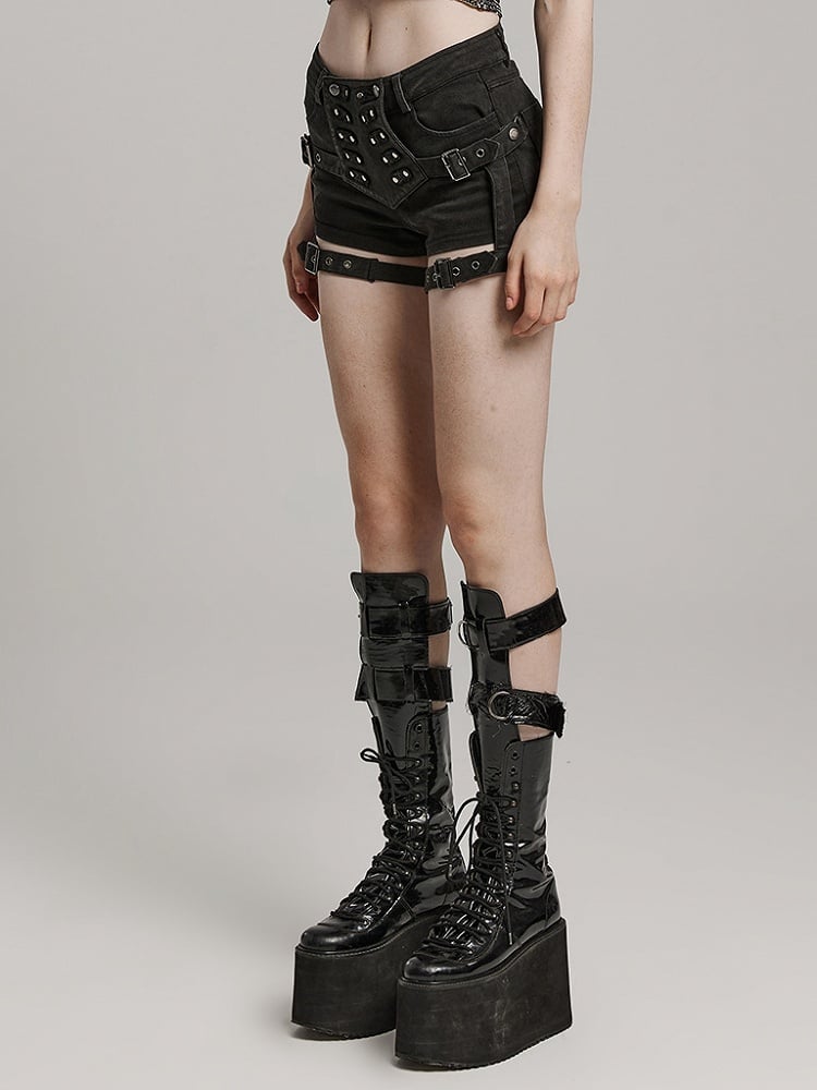 Black Stretch Tight Shorts