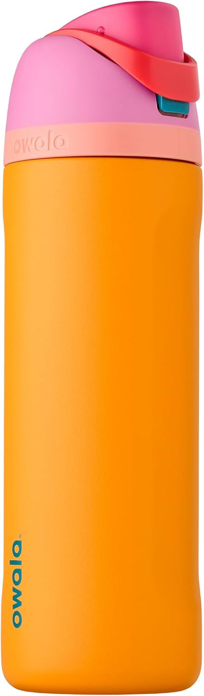 Owala FreeSip Insulated Stainless Steel Water Bottle with Straw for Sports, Travel, and School BPA-Free Sports Water Bottle, 24 oz, Beach House