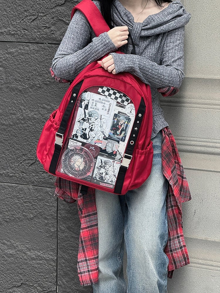 Black & Red Stars Large Capacity Ita Backpack