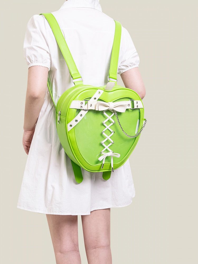Green Apple Design Lace-up Detail Ita Backpack