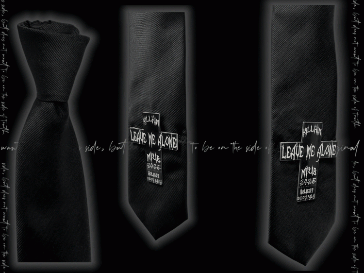 Y2K Black Punk Cross Applique Tie
