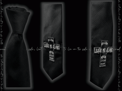 Y2K Black Punk Cross Applique Tie