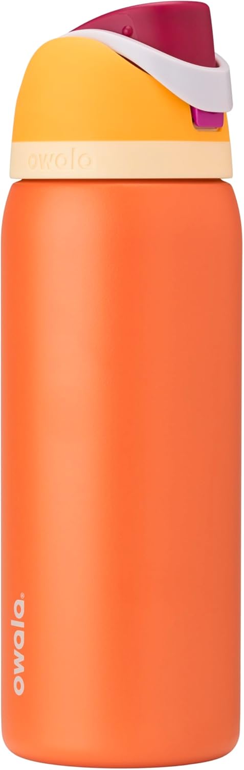 Owala FreeSip Insulated Stainless Steel Water Bottle with Straw for Sports, Travel, and School BPA-Free Sports Water Bottle, 24 oz, Beach House