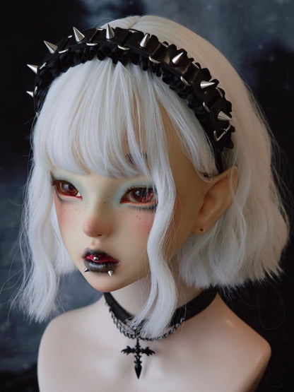 Black Gothic Studs Design Ruffled KC