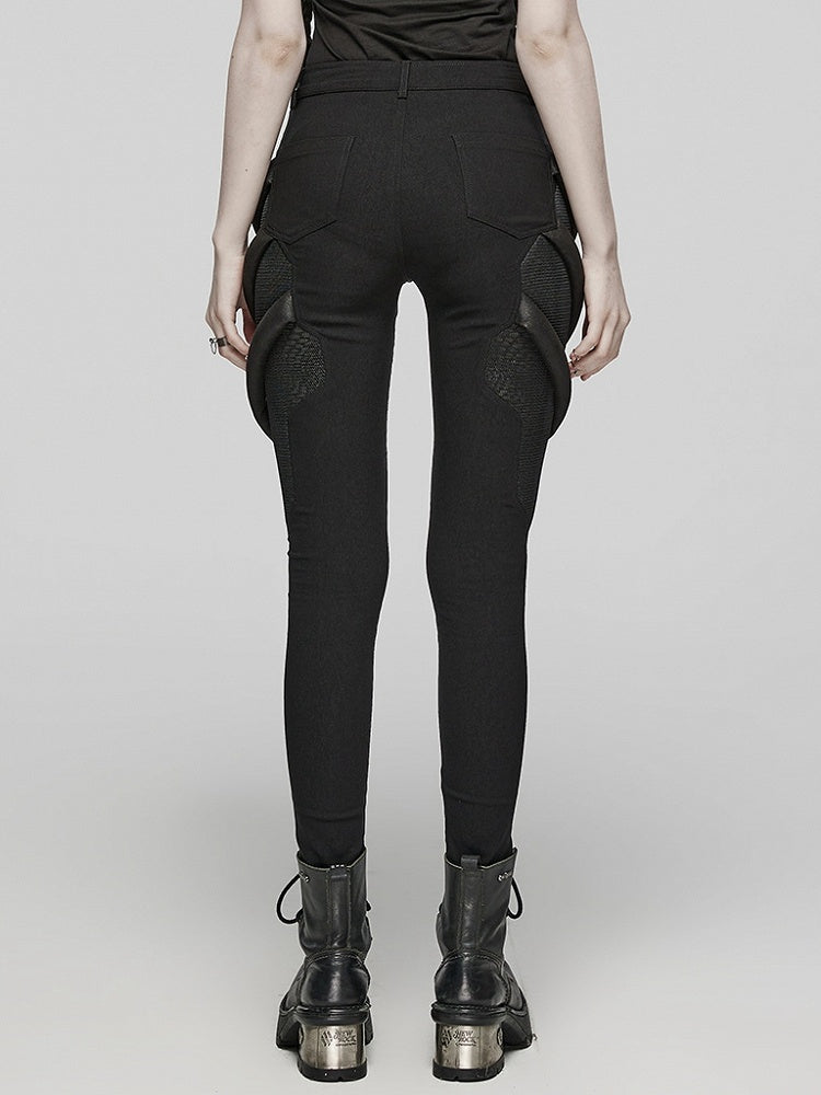 Black Punk Techwear Trousers