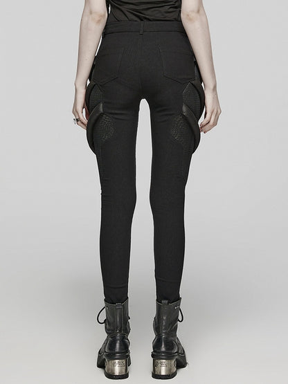 Black Punk Techwear Trousers