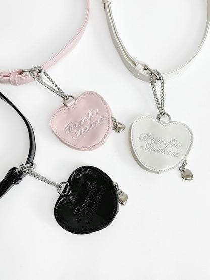 Detachable Rhinestone Strap & Crown-Embellished Bow Accent White Hand/Crossbody Bag in Jirai Kei