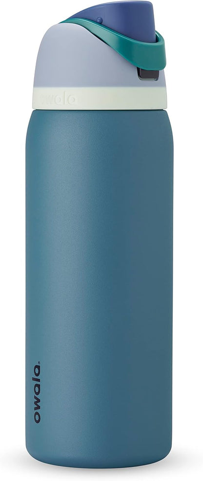Owala FreeSip Insulated Stainless Steel Water Bottle with Straw for Sports, Travel, and School BPA-Free Sports Water Bottle, 24 oz, Beach House
