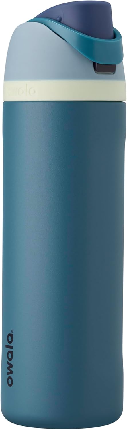 Owala FreeSip Insulated Stainless Steel Water Bottle with Straw for Sports, Travel, and School BPA-Free Sports Water Bottle, 24 oz, Beach House