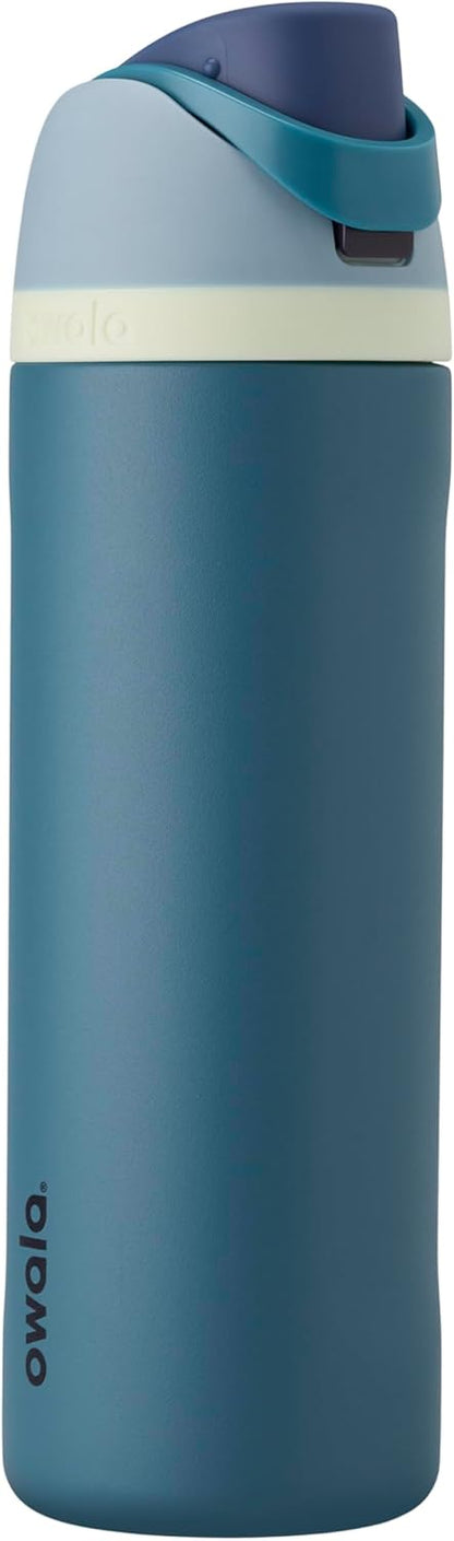 Owala FreeSip Insulated Stainless Steel Water Bottle with Straw for Sports, Travel, and School BPA-Free Sports Water Bottle, 24 oz, Beach House