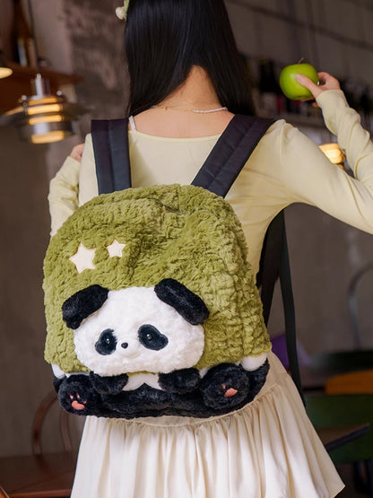 Black&Green Star Design Cute Plush Rabbit Backpack Middle/Large Size