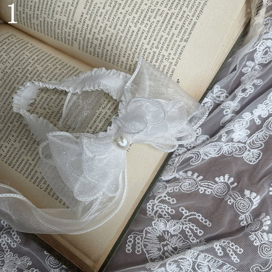 Pink Lace-up Detail Underknee Stockings With Bowknot Leg Loop