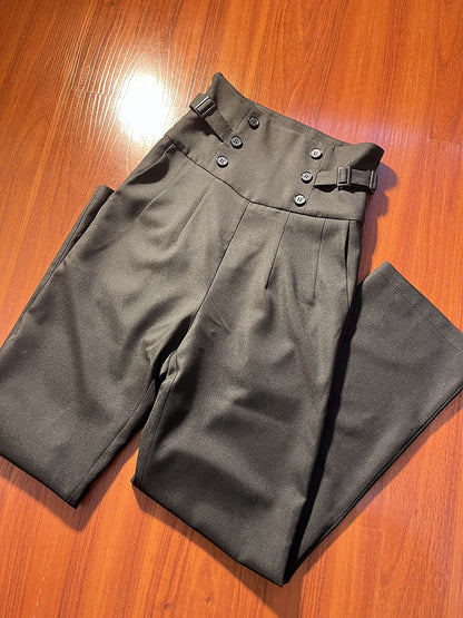 Black Corset Belt High Waist Ouji Fashion Lolita Pants