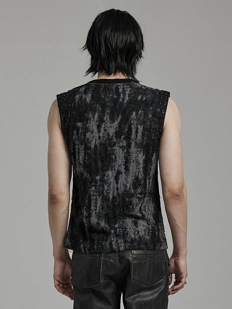 Black and Gray Goth Daily Tank Top