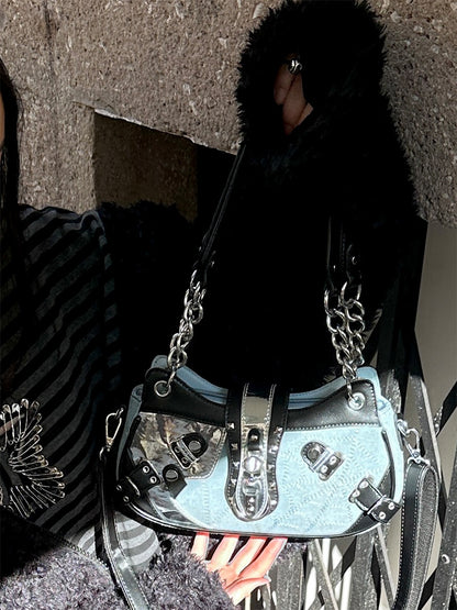 Blue and Black Skeleton Kitty Ita Bag