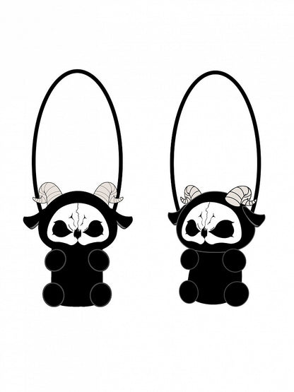 Black and White Grim Reaper Y2K Gothic Plush Doll Bag