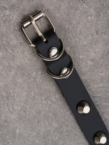 Black&Silver Gothic Demon Mask Pendant Studs Design Buckle Choker