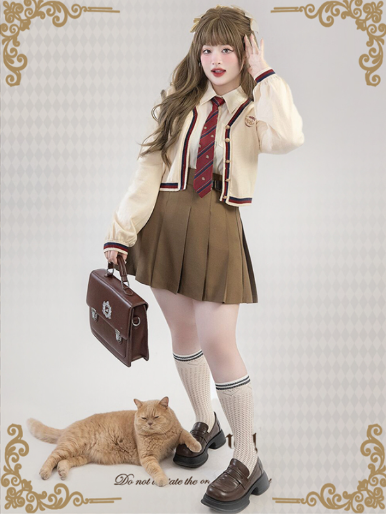 Plus Size - Royal College Apricot Cardigan