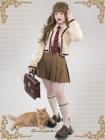 Plus Size - Royal College Apricot Cardigan