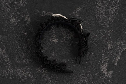 Gothic Skeleton Hands Black Ruffled KC