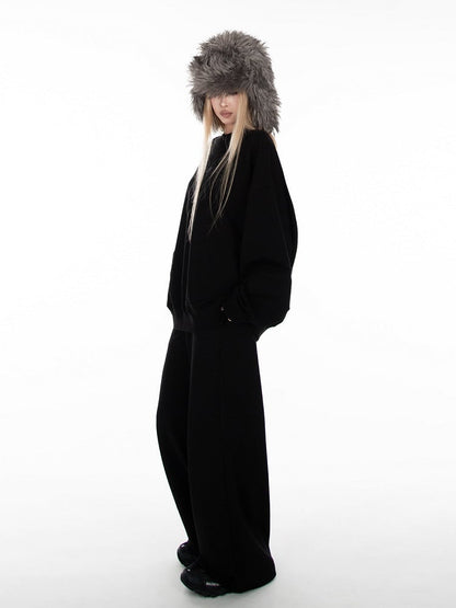 Black Long Sleeve Loose Sweatshirt