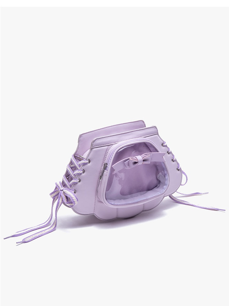Purple Shell-shaped Bowknot PU Backpack Small/Large Size