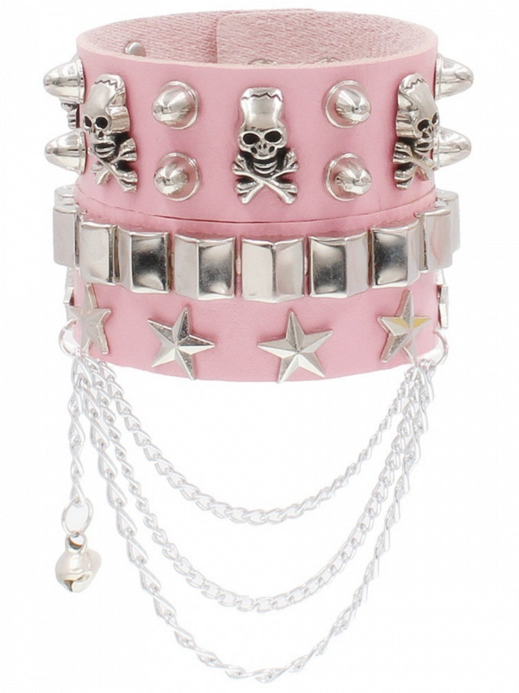 8 Colors Skeleton and Star Detail Punk Bracelet