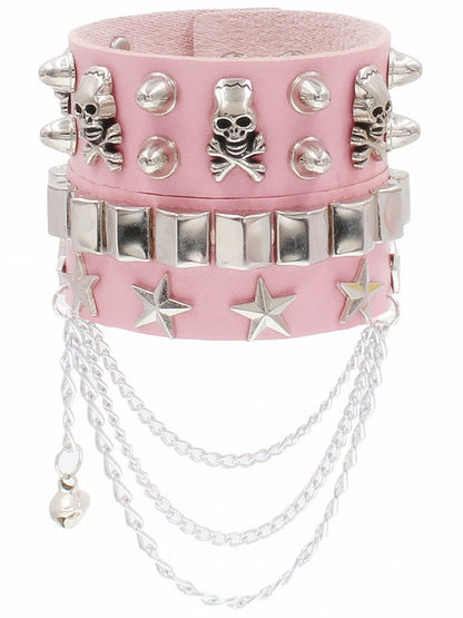 8 Colors Skeleton and Star Detail Punk Bracelet