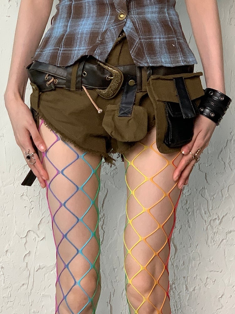 Colorful Y2K Large Version Fishnet Tights