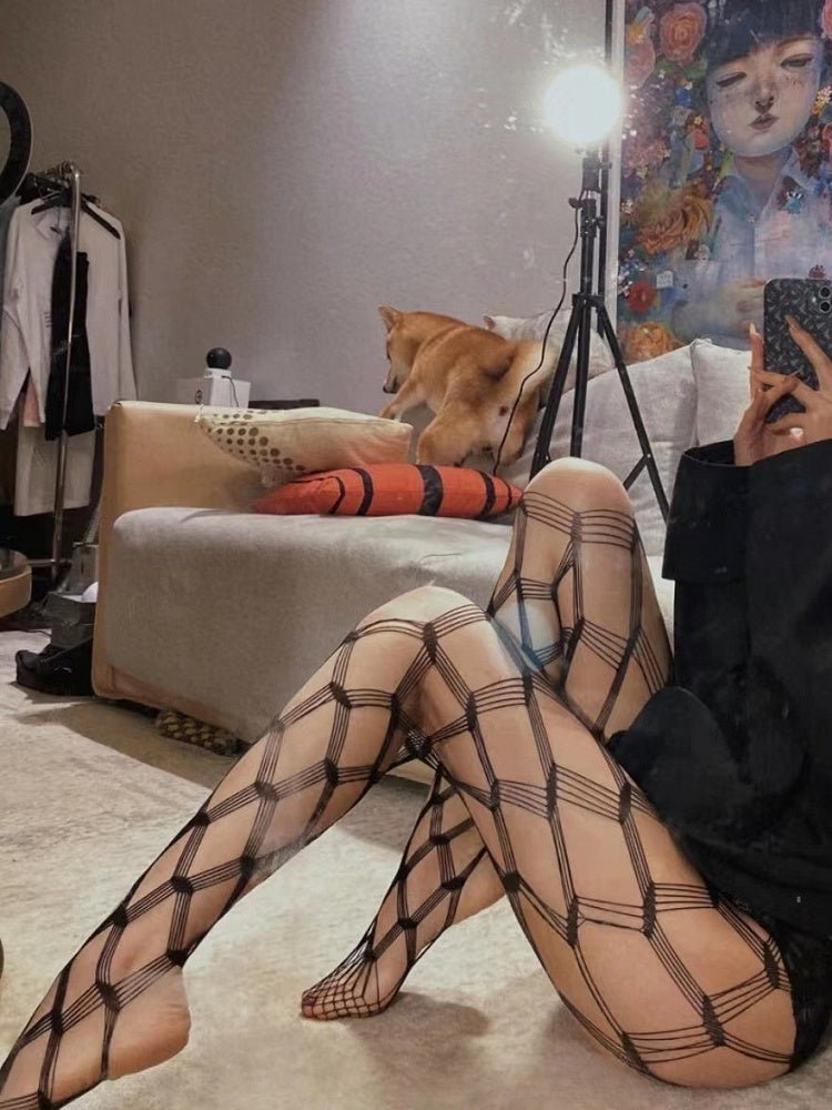 Black Glamorous Cut-out Design Tights