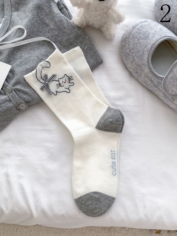 4 Options Bunny/Puppy/Kitty Print Calf Socks