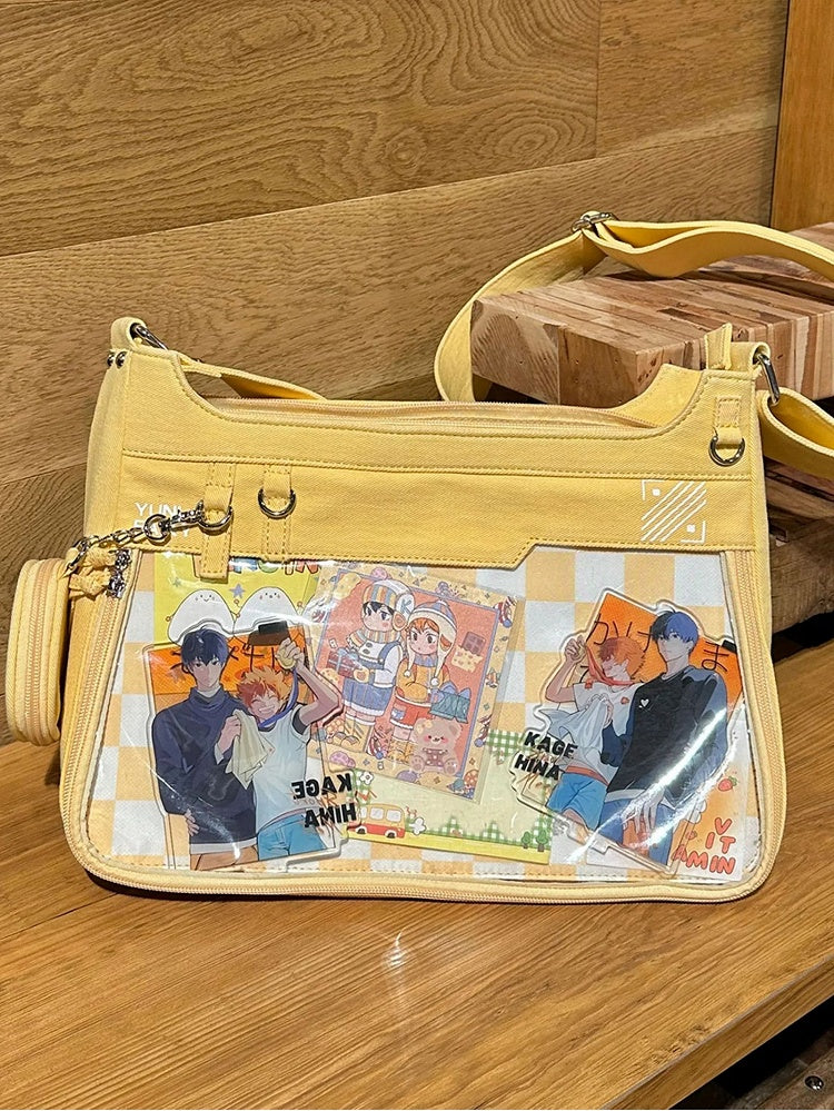 Denim Unisex Large Capacity Yellow Ita Bag - Comes with Adjustable Strap