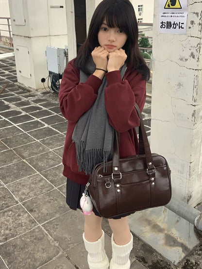 Brown JK Uniform Bag – 3 Ways to Wear: Crossbody, Shoulder, or Hand