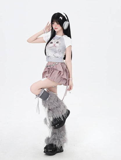 Dusty Pink Three Ways Wear Top/Bubble Skirt