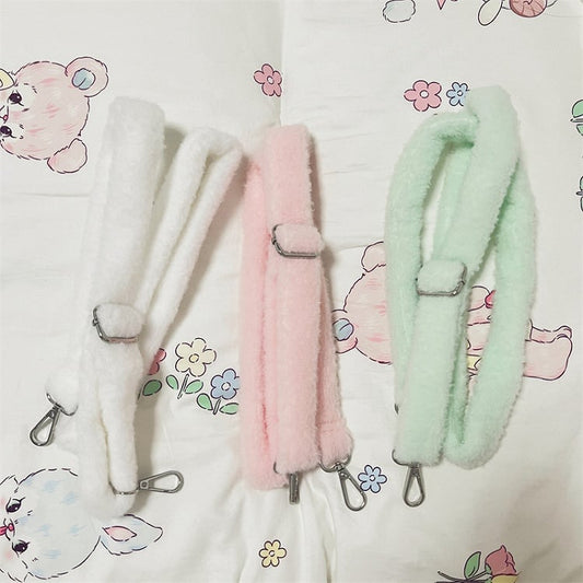 Yume Kawaii Mint Green/White/Pink Plush Strap