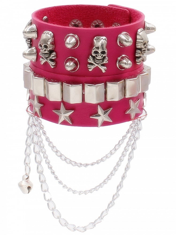8 Colors Skeleton and Star Detail Punk Bracelet