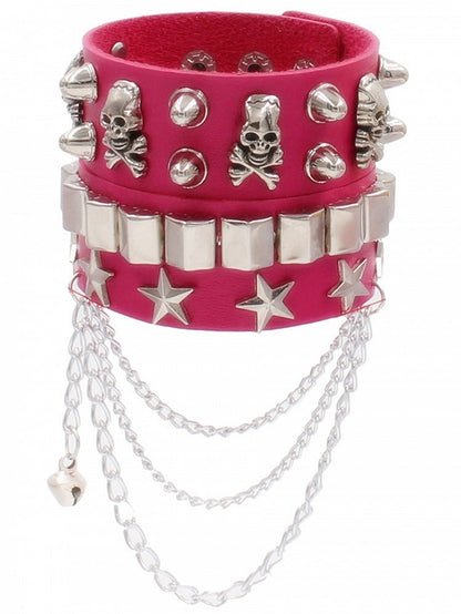 8 Colors Skeleton and Star Detail Punk Bracelet
