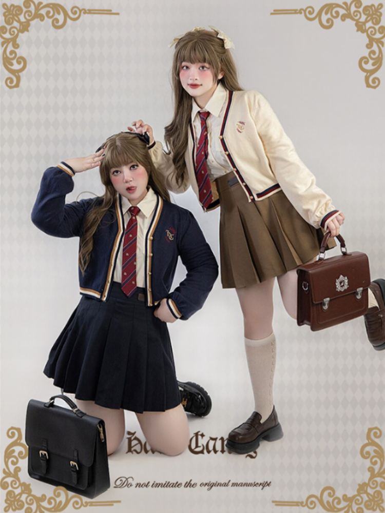 Plus Size - Royal College Dark Blue Cardigan