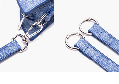 Stars and Sweethearts Decorated Denim Blue Butterfly Shaped Backpack