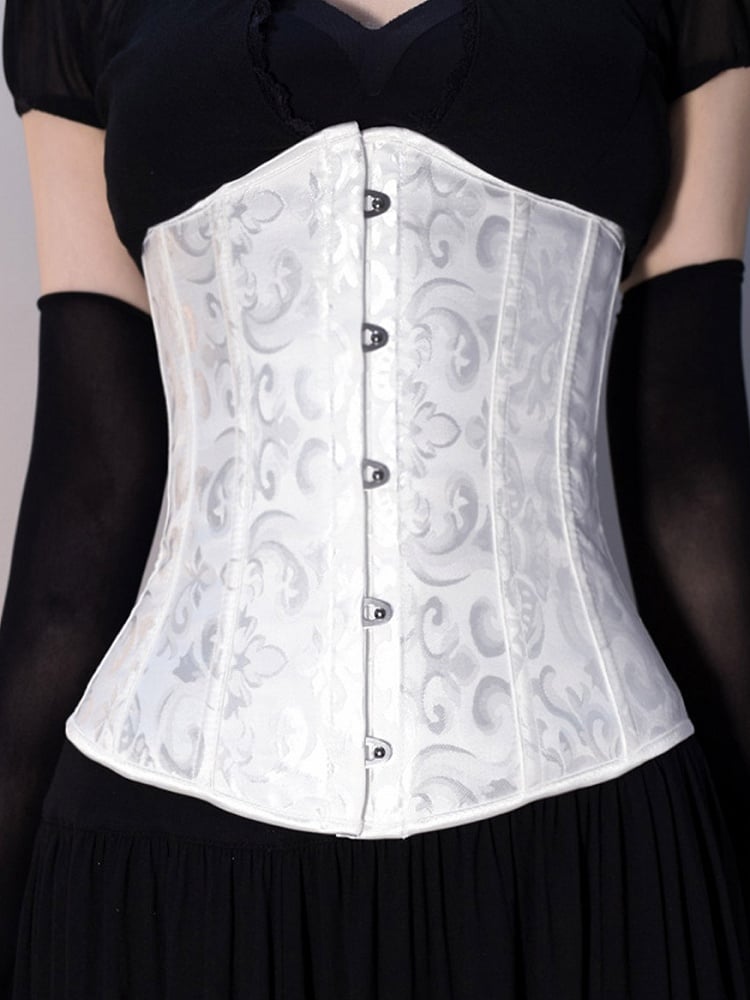 Black/White Cyberpunk Waist Corset Belt