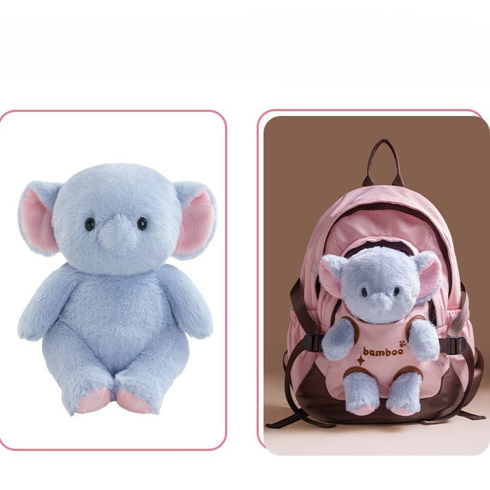 Pink&Brown Cut-out Design Backpack With 5 Options Detachable Plushie