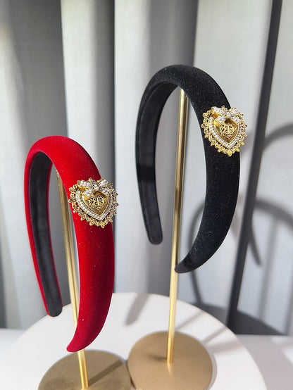 Red/Black Beaded Heart Decorated KC