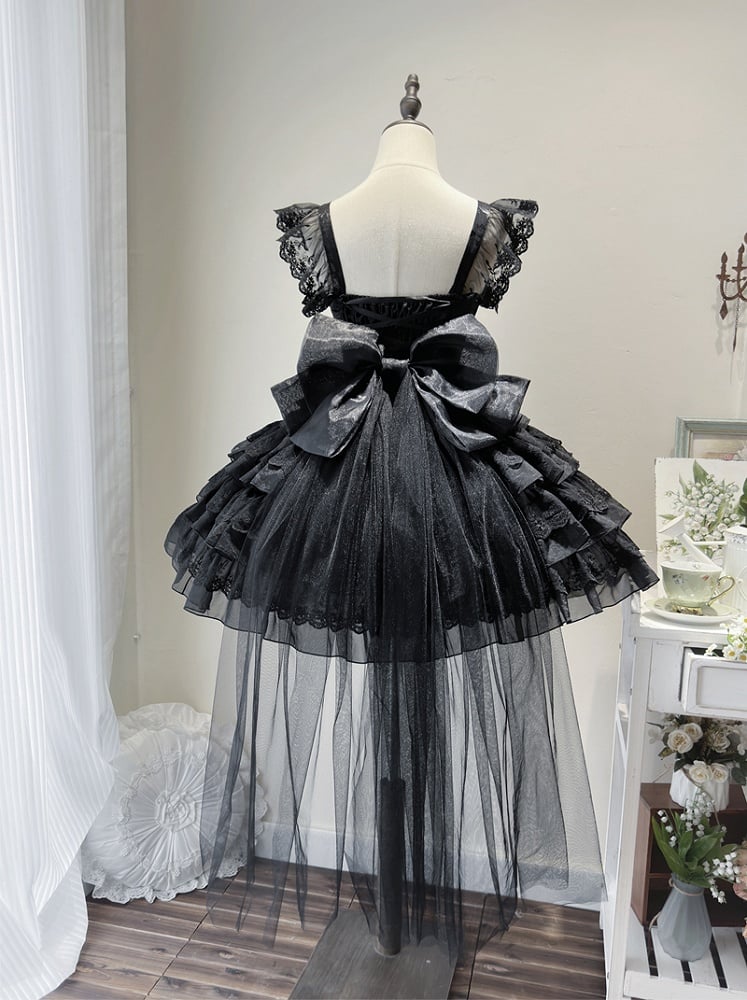 Black Hanayome Butterfly Fabric Shiro Dress Princess Lolita Jumper Skirt