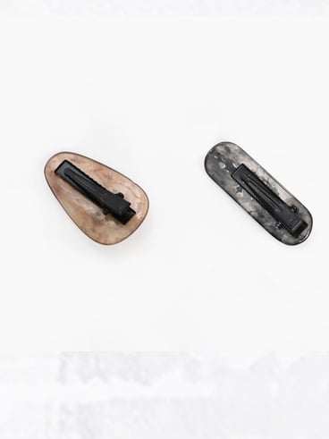 Brown/Dark Gray Punk Cross Hairclip