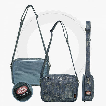 Dark Blue PU Ita Crossbody Bag