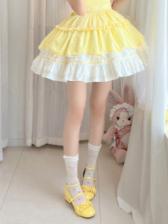 White/Beige Hollow-out Calf Socks With Star And Polka-dot Pattern