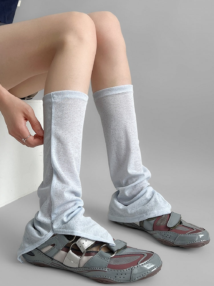 White/Blue Split Cuffs Leg Sleeves