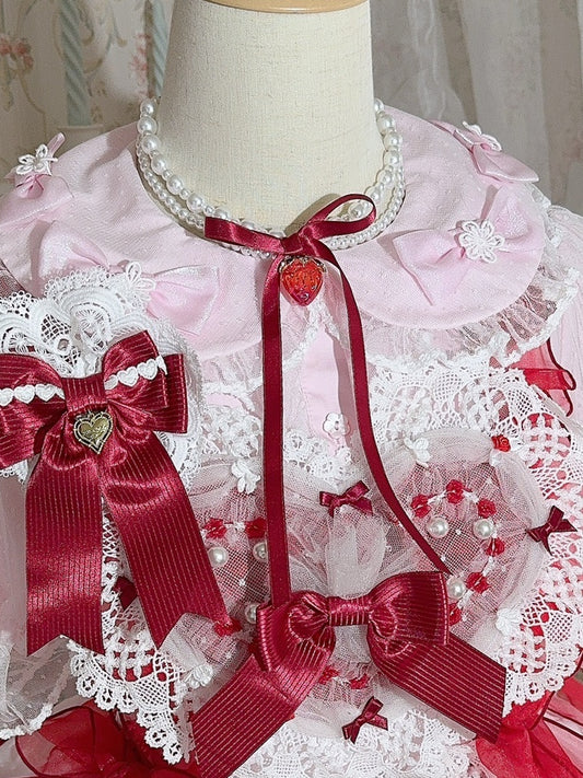 White Strawberry Pendant Beaded Necklace